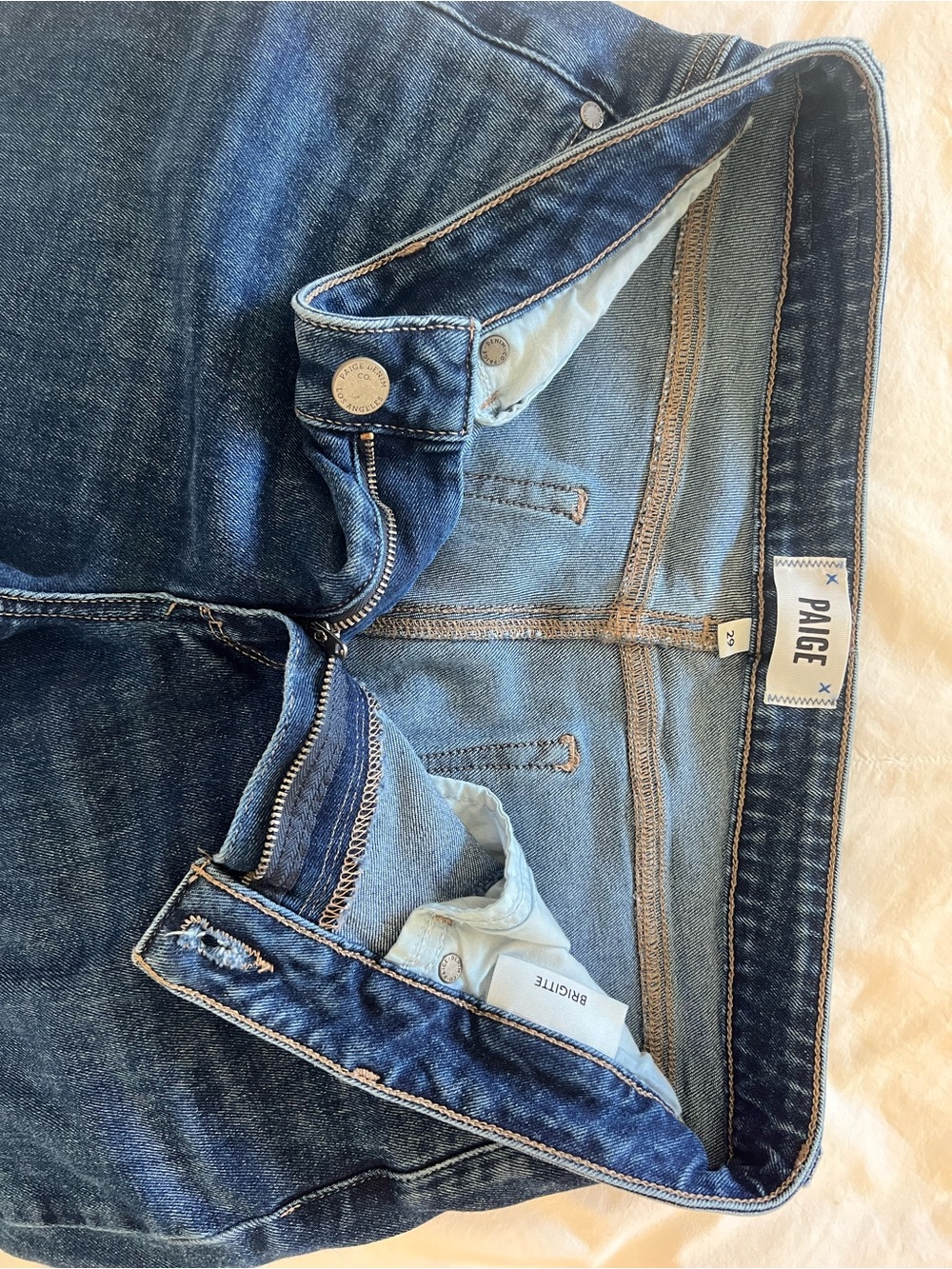 ✨🌿 Paige Brigitte Boyfriend Jeans 29 Merley Destructed Denim - Picture 5 of 8